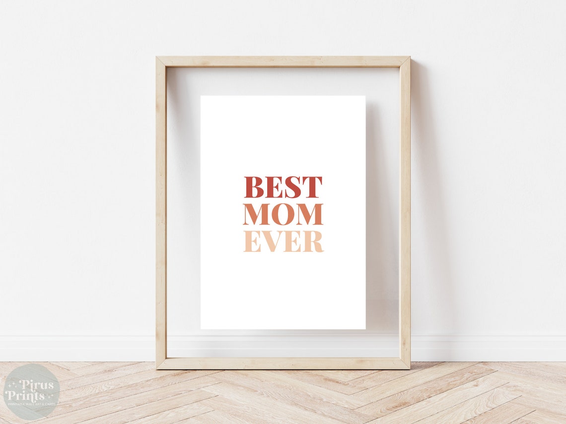 Best Mom Ever Warm Red Gradient Typography Wall Art Gift Idea - Image 4