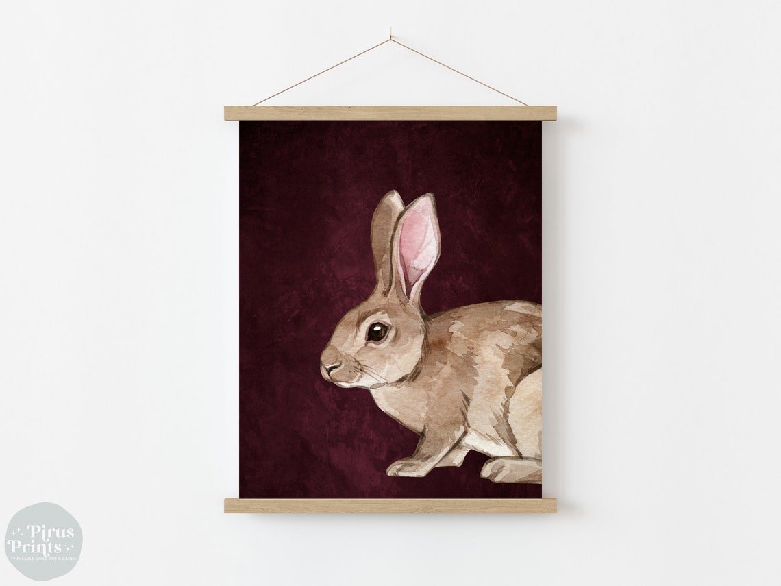 Rabbit Art Print, Rustic Easter Decor - Image 3