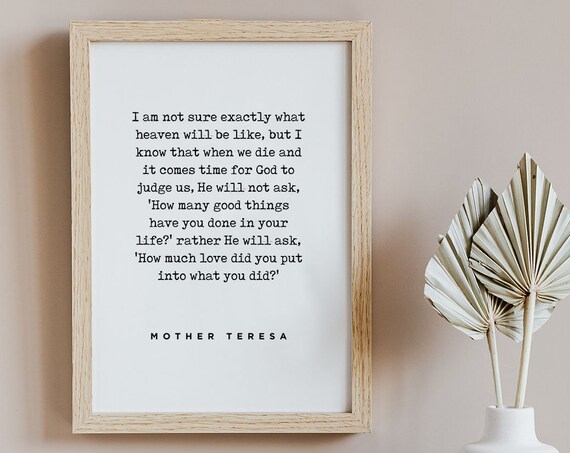 Mother Teresa How Much Love Typewriter Quote Minimalist Poster