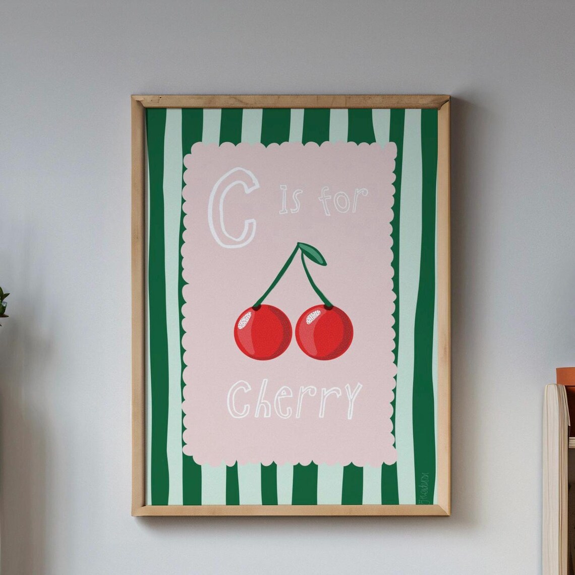 Cherry Print Kids Nursery Art Only Modern Nursery Print Nursery Bedroom Art Cherry Nursery Kids Room - Image 3