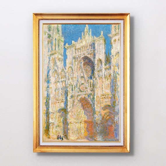 Claude Monet Rouen Cathedral Morning Sunlight Gothic Facade Poster
