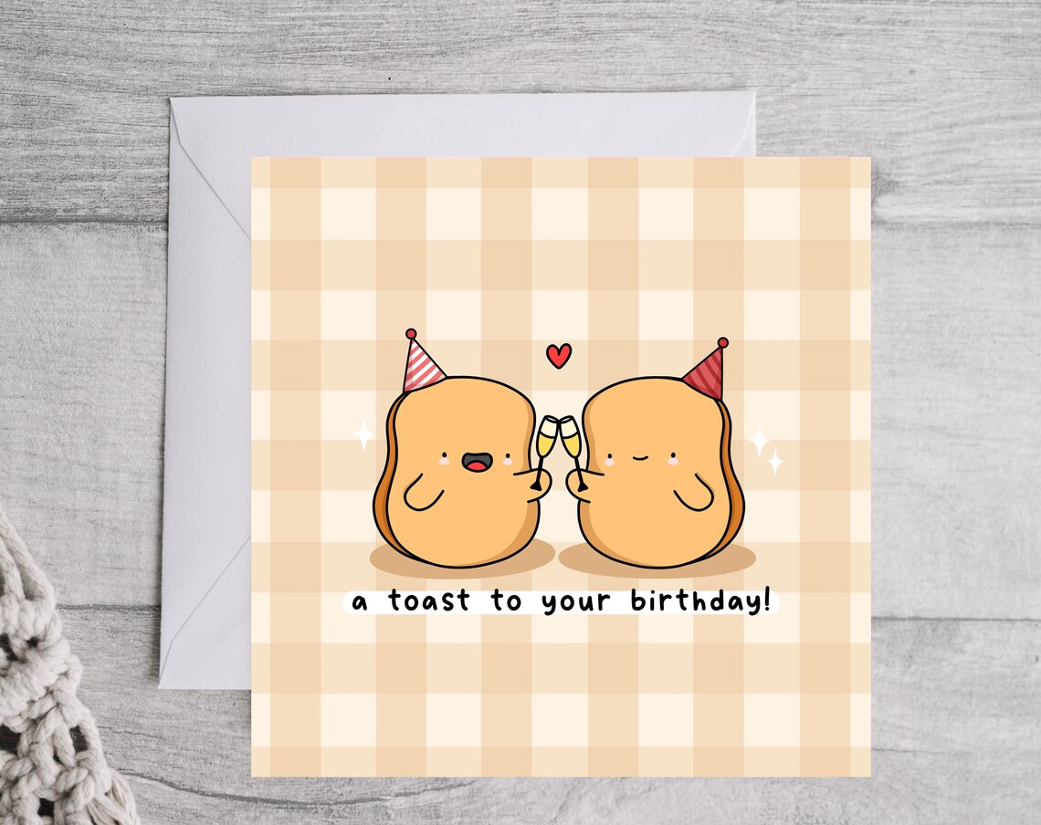 Kawaii A Toast to Your Birthday Champagne Toasts Pun Art Print - Image 4