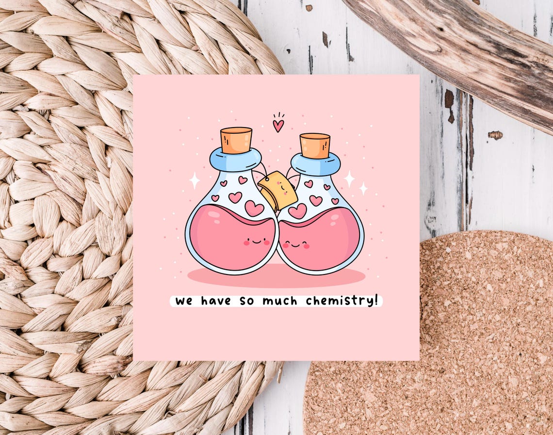 Kawaii We Have So Much Chemistry Love Potion Bottle Pun Art Print - Image 5