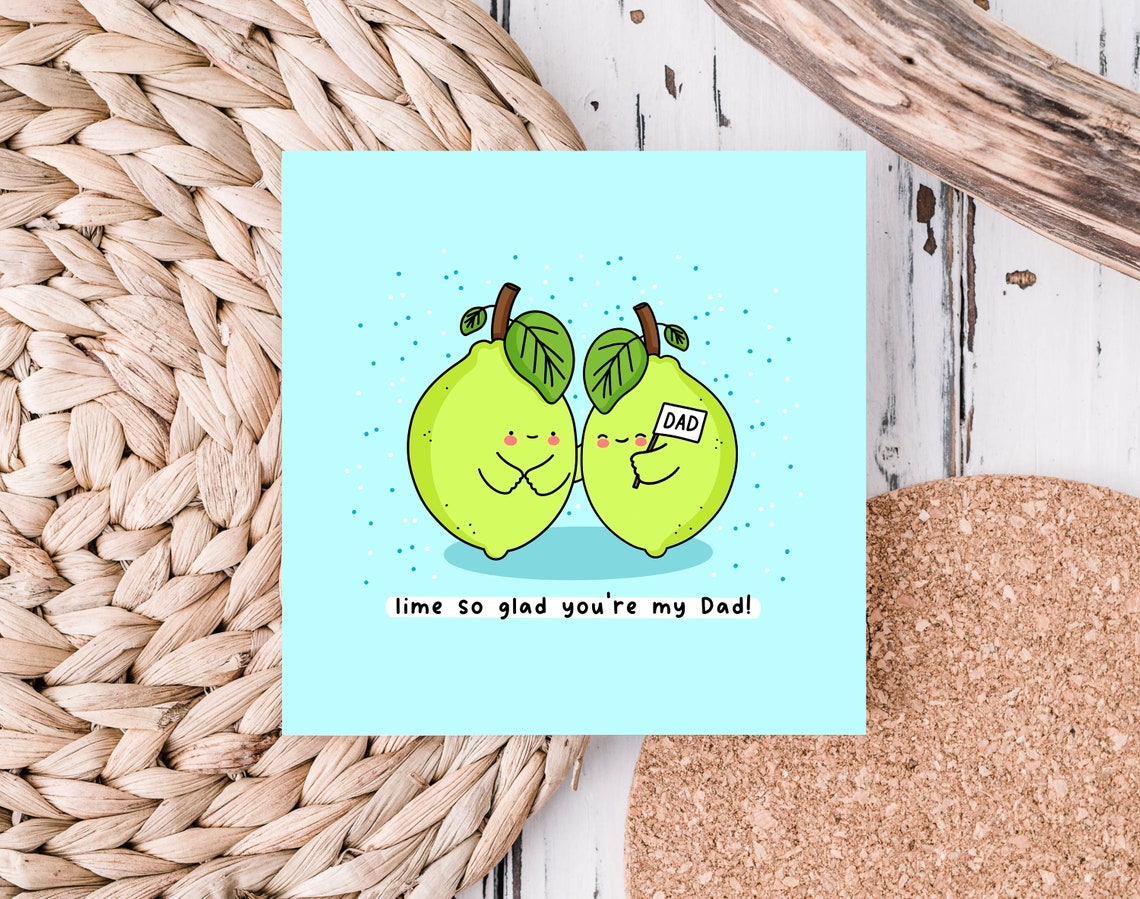 Kawaii Lime Pair DAD Flag Lime So Glad Youre My Dad Wall Art - Image 2