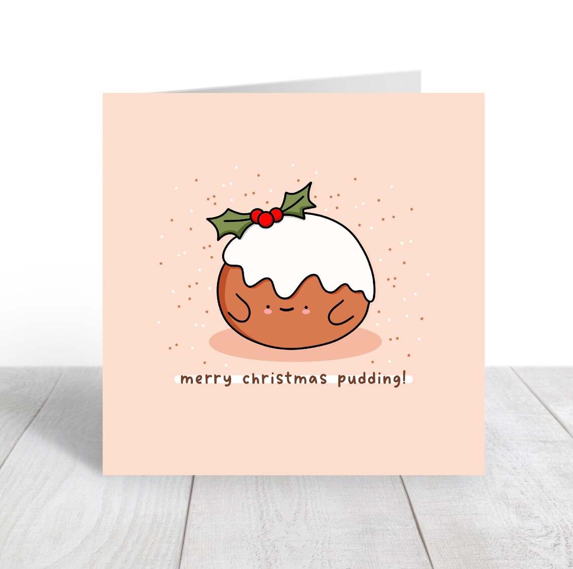 Merry Christmas Pudding Kawaii Holiday Pudding Dessert Poster - Image 5