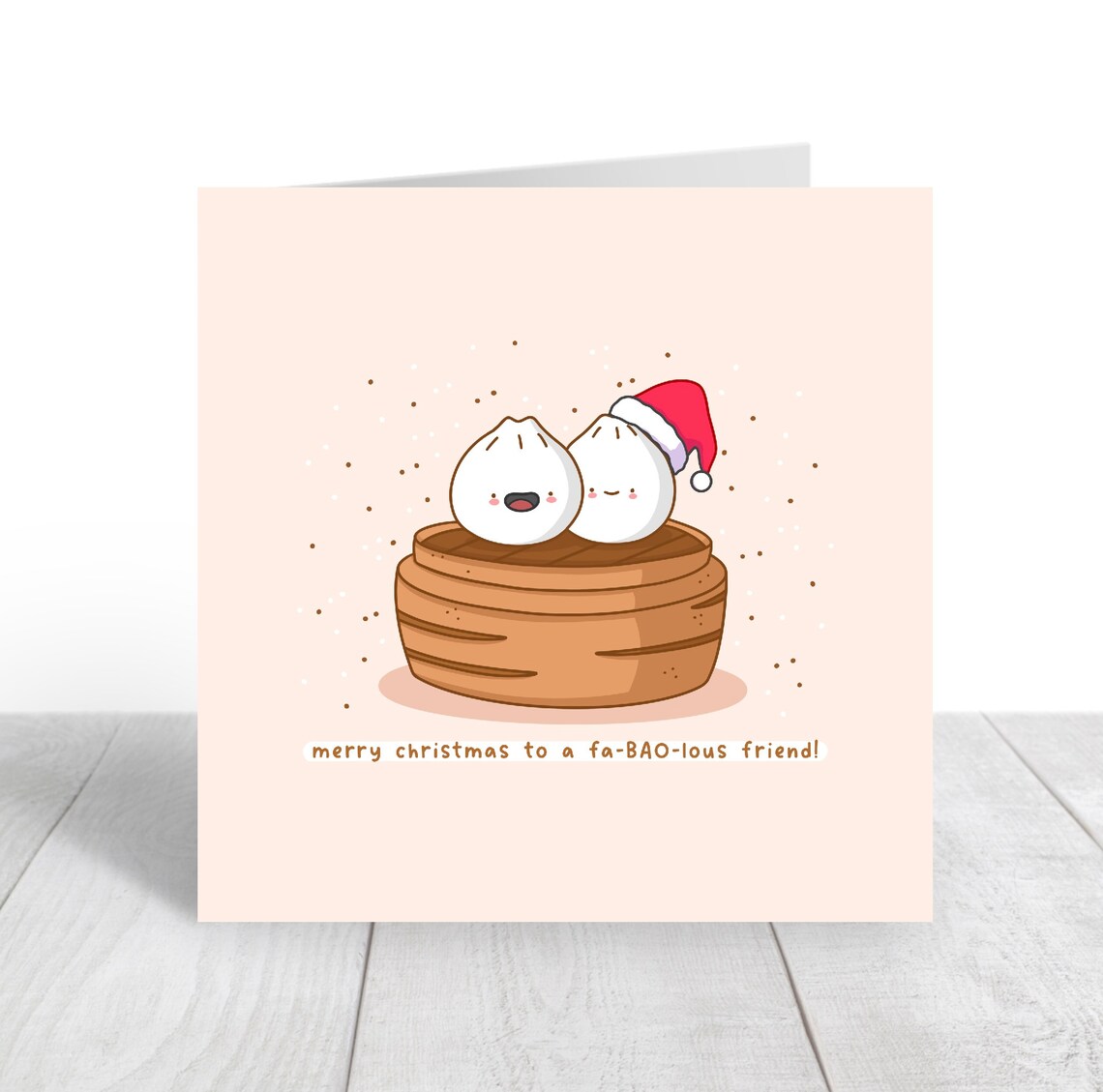 Merry Christmas To A Fa-BAO-lous Friend Bao Buns Holiday Print - Image 4