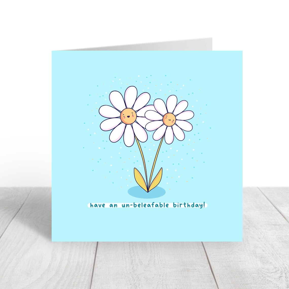 Have an Un-beleafable Birthday Daisy Flower Pun Card Art Poster - Image 4