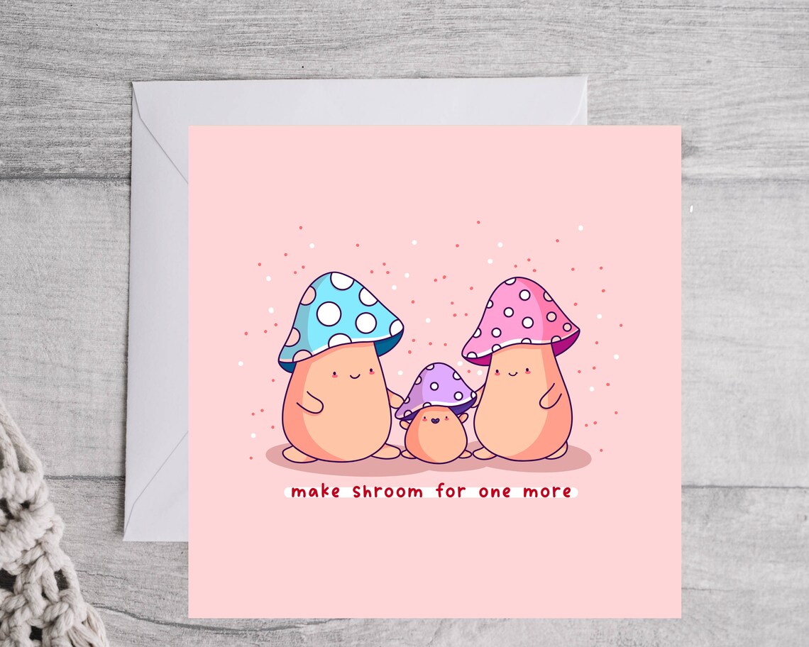 Kawaii Mushroom Family Make Shroom For One More New Baby Art Print - Image 4