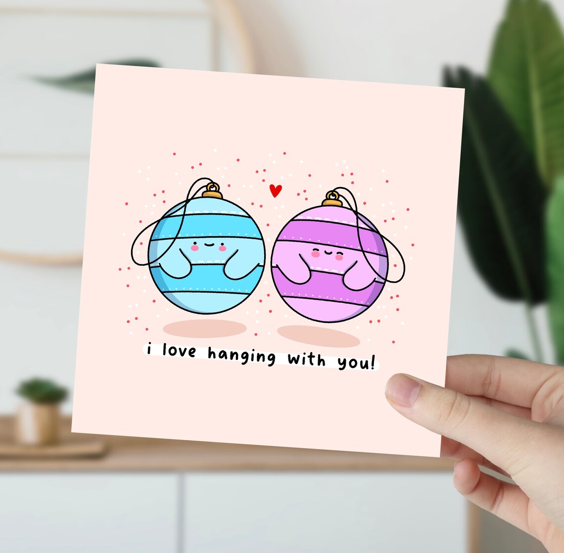 Cute Christmas Bauble, Kawaii Holiday Art Print - Image 6