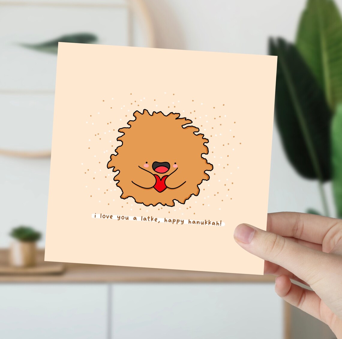 I Love You a Latke Happy Hanukkah Kawaii Food Pun Card Poster - Image 5