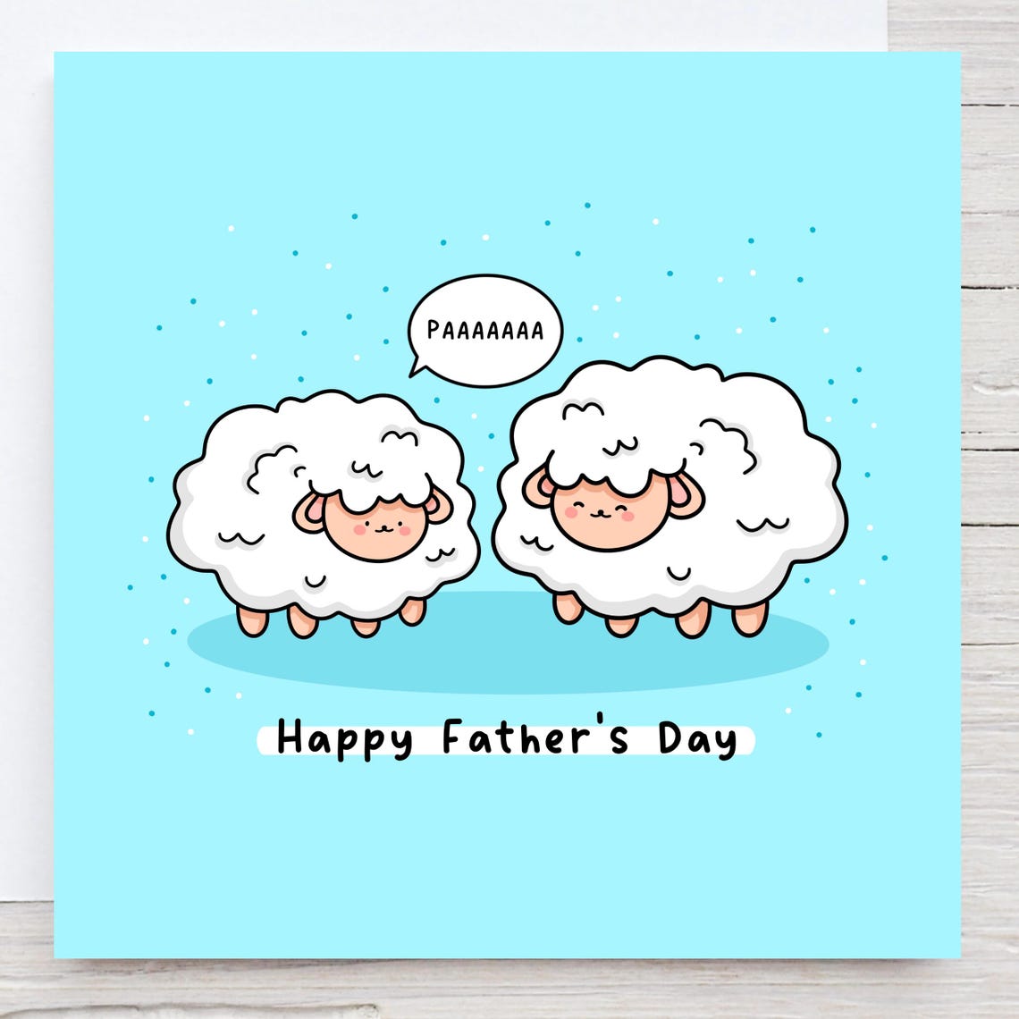 Fluffy Sheep Shouting PAAAAAAA Funny Happy Fathers Day Pun Wall Art