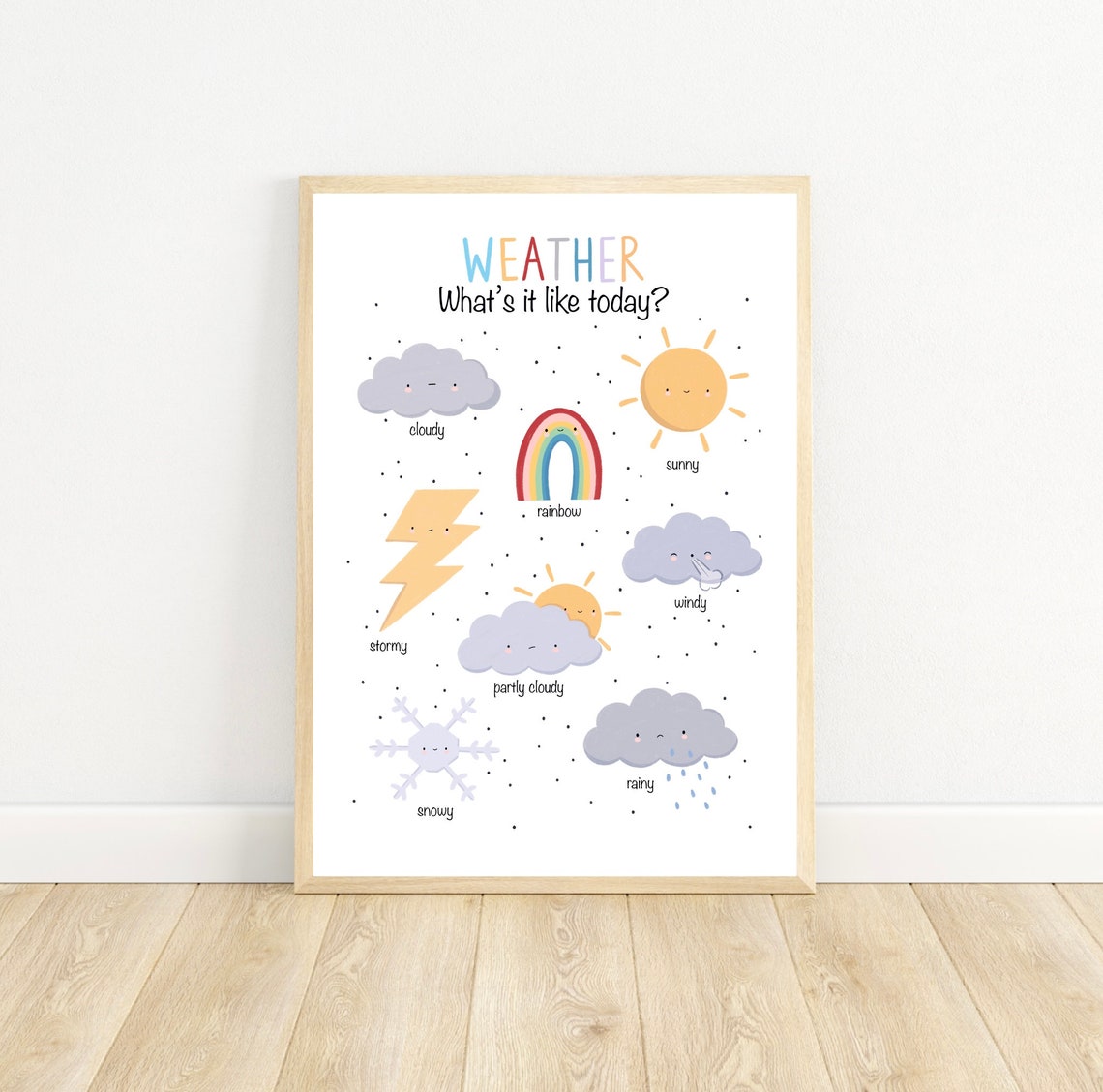 Weather Chart Whats It Like Today Nursery Educational Art Print - Image 5