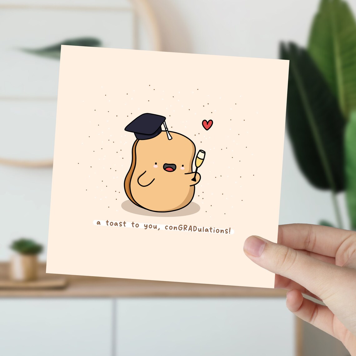 A Toast to You ConGRADulations Cute Graduation Card Art Poster - Image 5