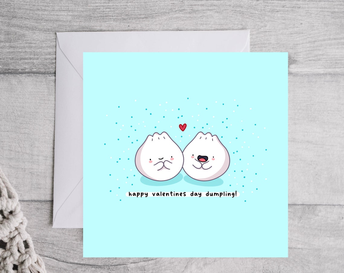 Happy Dumpling Duo Happy Valentines Day Dumpling Pun Wall Art - Image 4