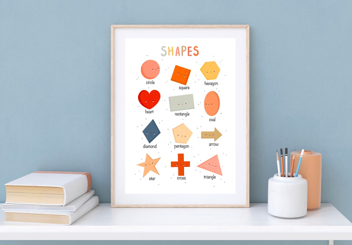 Shapes Educational Poster, Nursery Kids Decor - Image 3