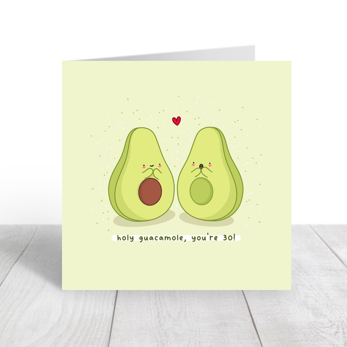 Avocado Pair Holy Guacamole You Are 30 Birthday Card Pun Print - Image 2