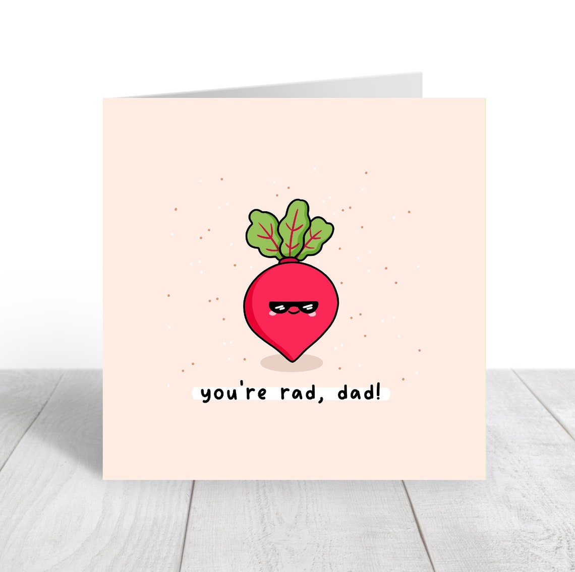 Youre Rad Dad Cute Beetroot Fathers Day Pun Illustrated Card Print - Image 4