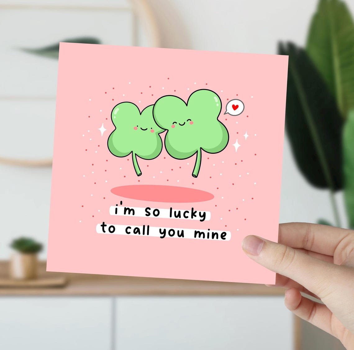 I'm So Lucky to Call You Mine Clover Kawaii Love Card Poster - Image 5