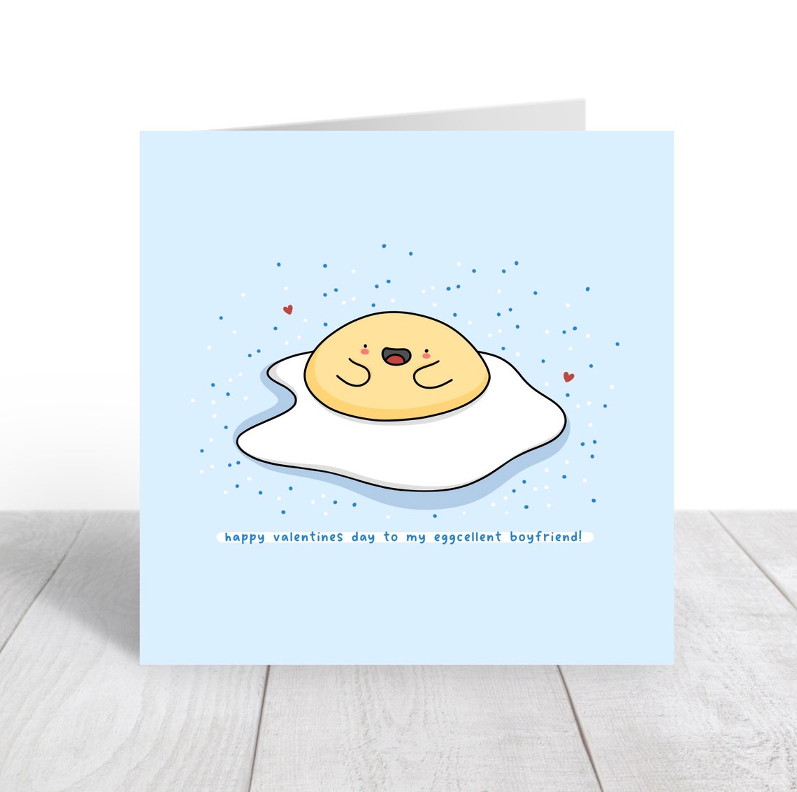 Cute Fried Egg Pun Valentine Card for Eggcellent Boyfriend Poster - Image 4