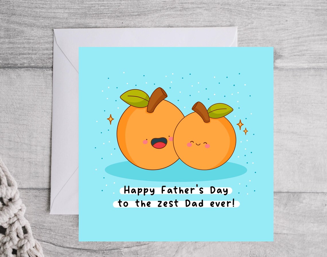 Happy Fathers Day To The Zest Dad Ever Kawaii Orange Fruit Poster - Image 4