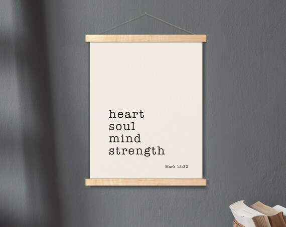 Heart Soul Mind Strength Mark 1230 Bible Verse Scripture Poster