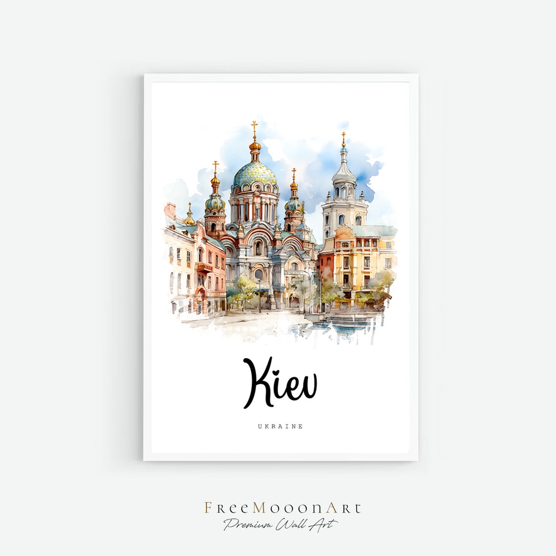 Kyiv Ukraine Travel Poster Kyiv City Print Ukraine Wall Art Europe Prints Art Kyiv Watercolor Painting Travel Gifts