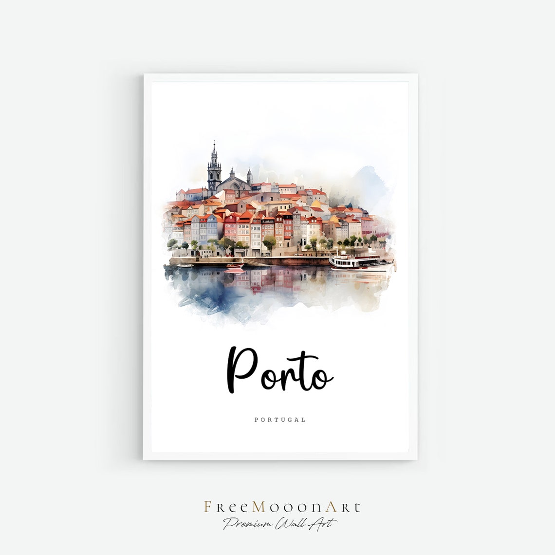 Porto Portugal Travel Poster Porto City Print Portugal Wall Art Europe Prints Art Porto Watercolor Painting Travel Gifts