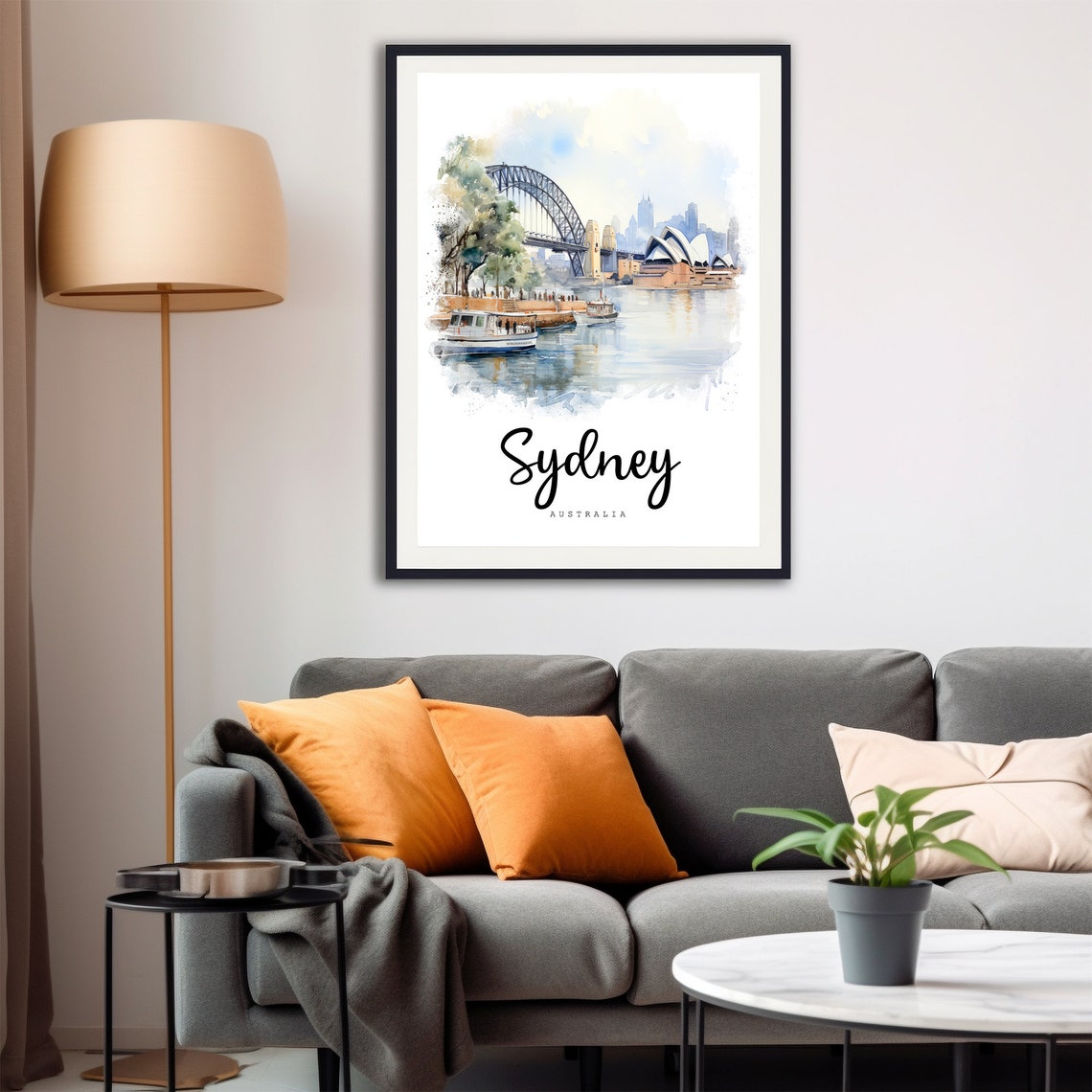 Sydney Australia Harbour Bridge Opera House Watercolor Poster - Image 4