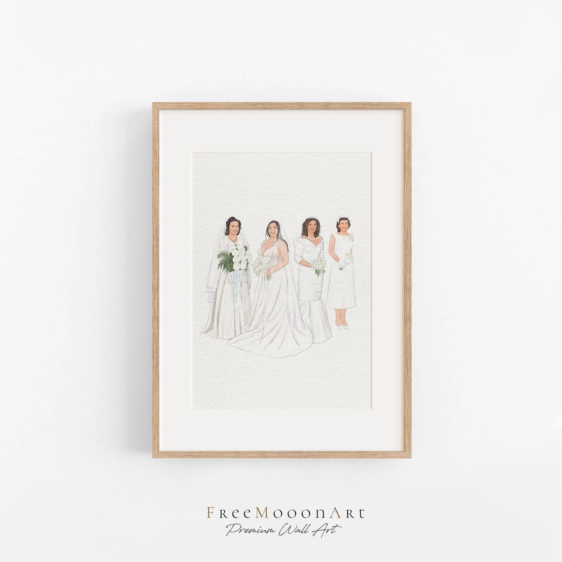 Generational Wedding Portrait Mother Of The Bride Gifts Mom Wedding Painting From Daughter Marriage Gift Meaningful Mother Of Groom Gift - Image 2
