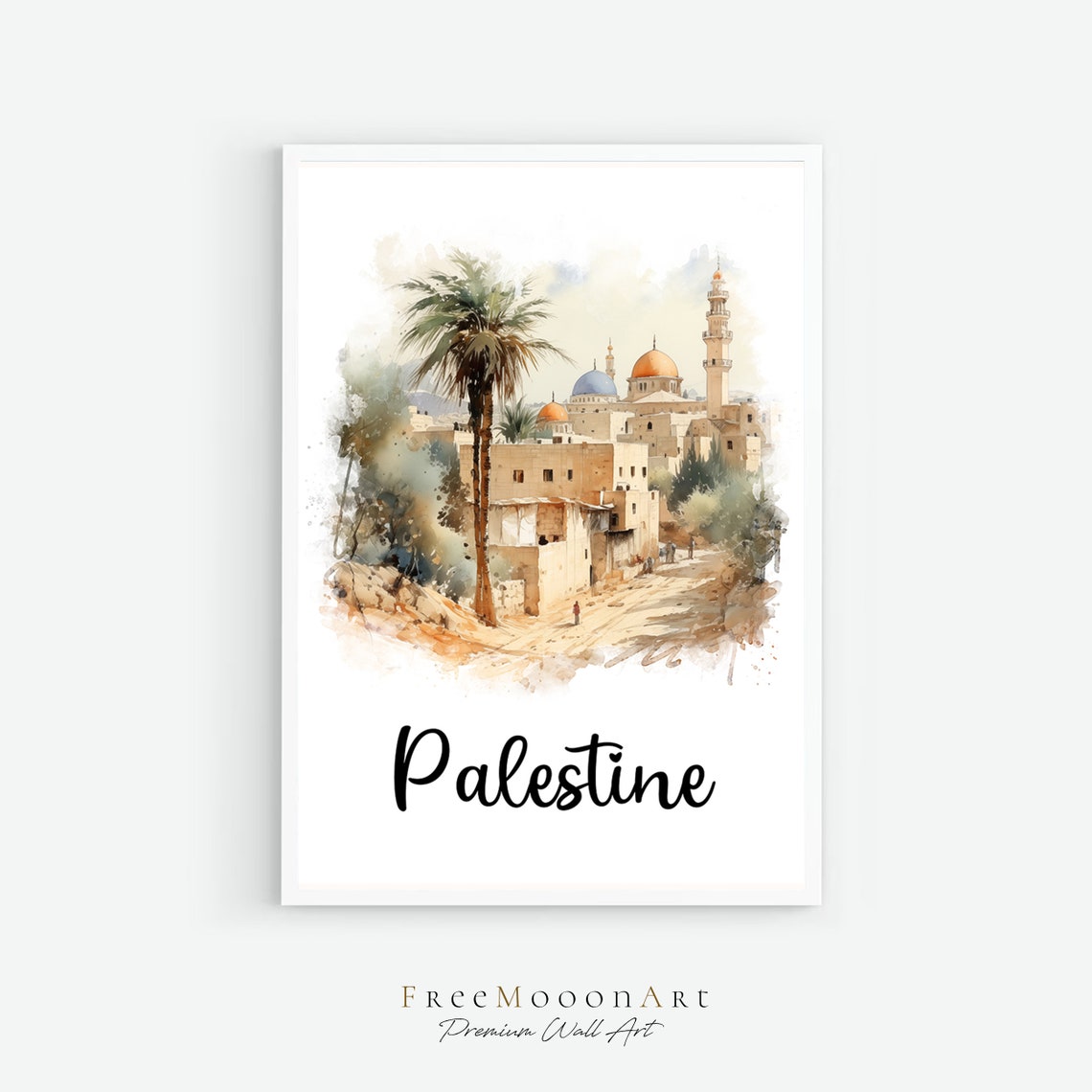 Palestine Travel Poster Palestine Print Palestine Wall Art Palestine Travel Prints Prints Watercolor Painting Travel Gift