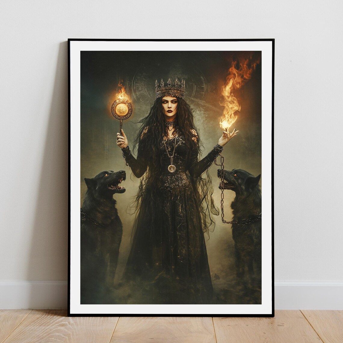 Hecate With Hellhounds, Dark Goddess Art Print - Image 5