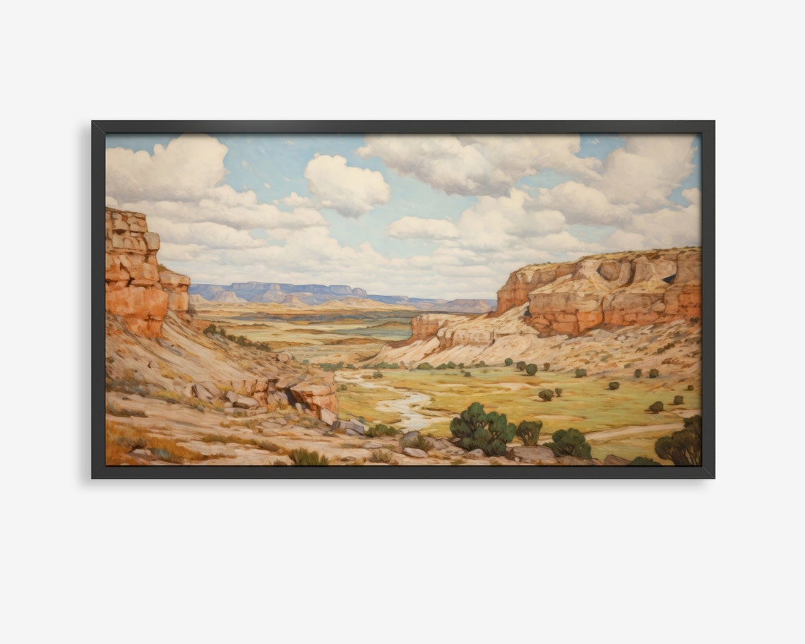 Red Rock Canyon Valley Desert Southwest Scene Frame TV Art Poster