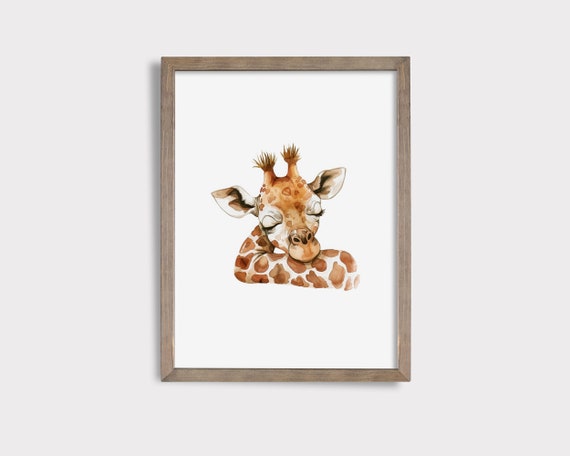 Sleeping Giraffe Print Nursery Animal Print Sleeping Animal Print Giraffe Nursery Decor Watercolor Giraffe Cute Giraffe Wall Art