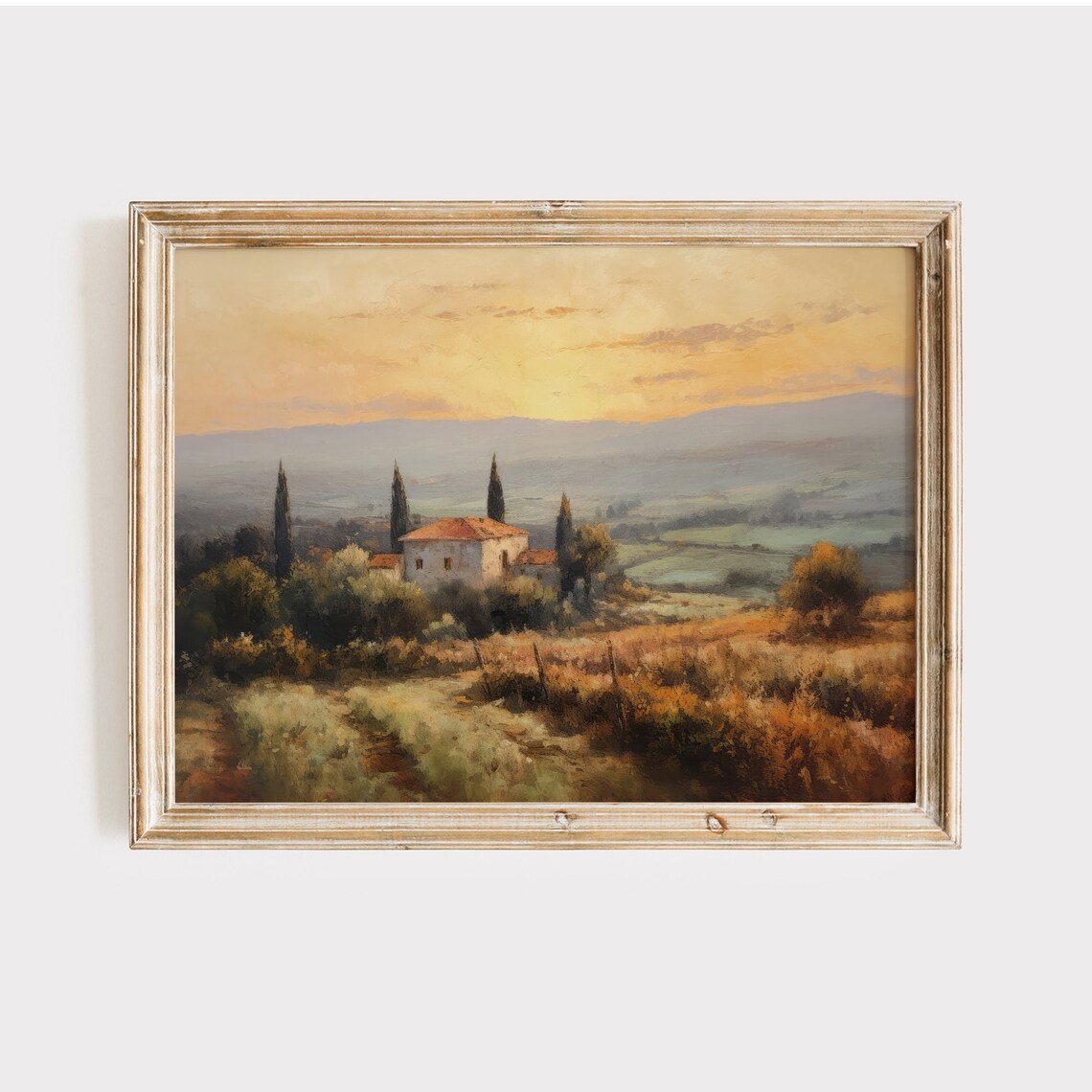 Tuscany Landscape Painting Print, Italian Wall Art