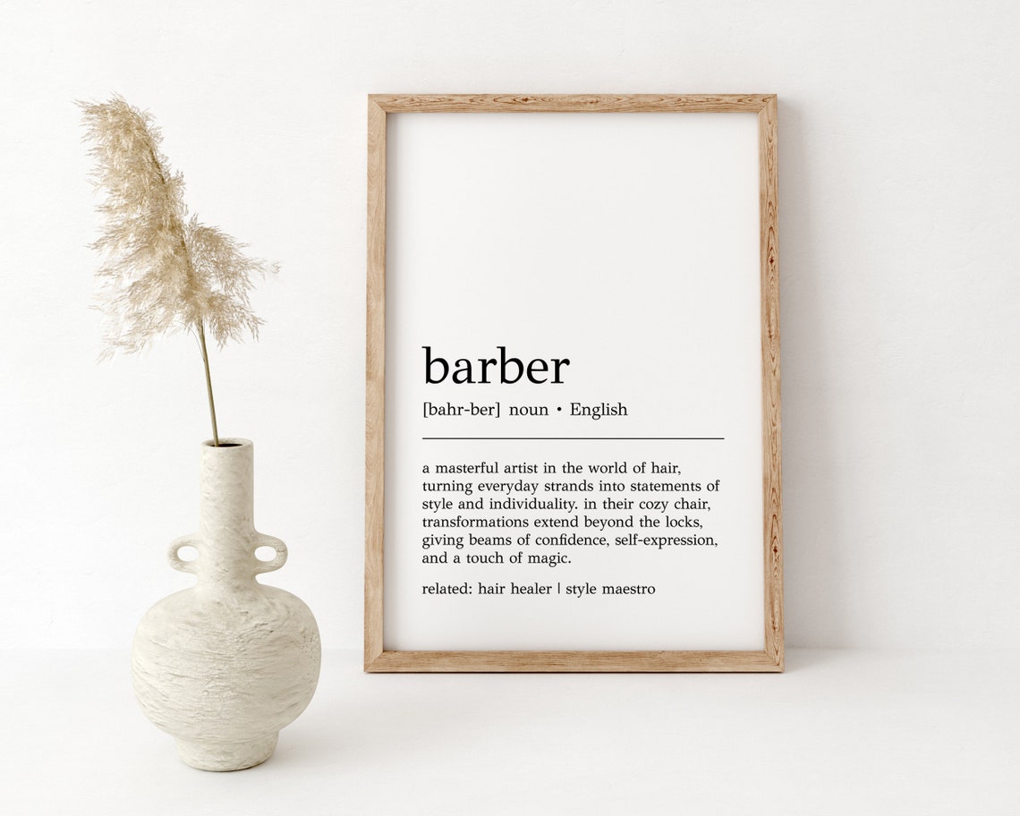 Barber Definition Dictionary Barbershop Stylist Gift Wall Poster - Image 2
