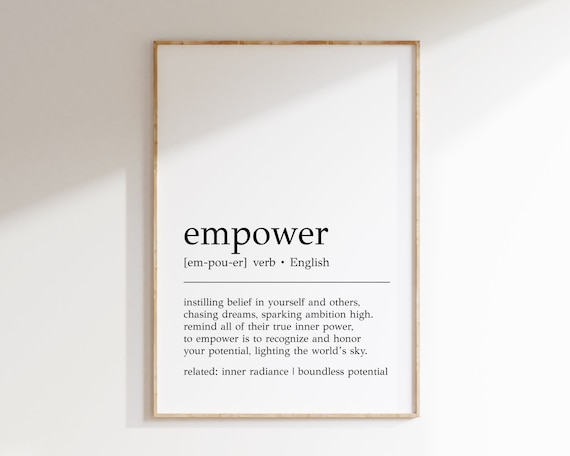 Empower Dictionary Definition Print, Motivational Wall Decor Art