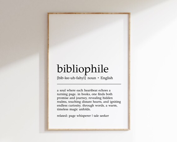 Bibliophile Dictionary Definition Celebrating the True Book Lover Wall Art