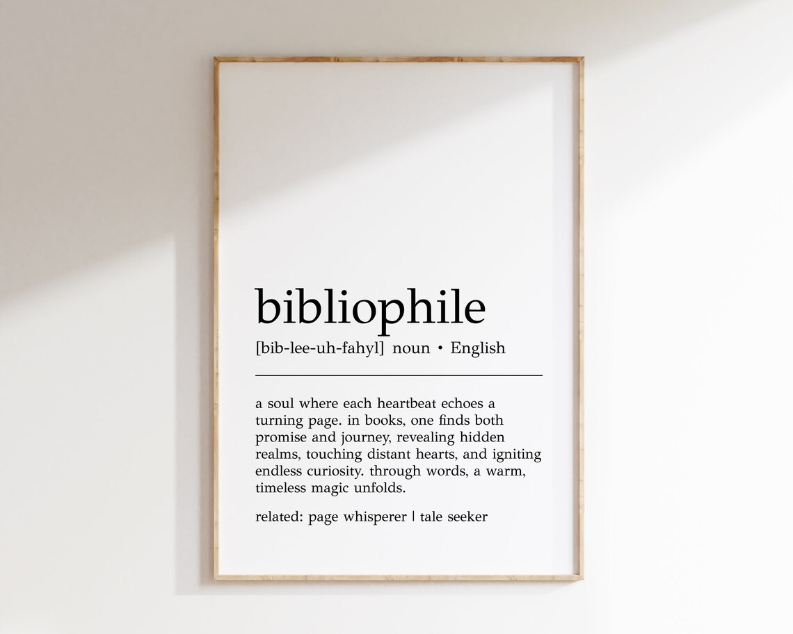 Bibliophile Dictionary Definition Celebrating the True Book Lover Wall Art