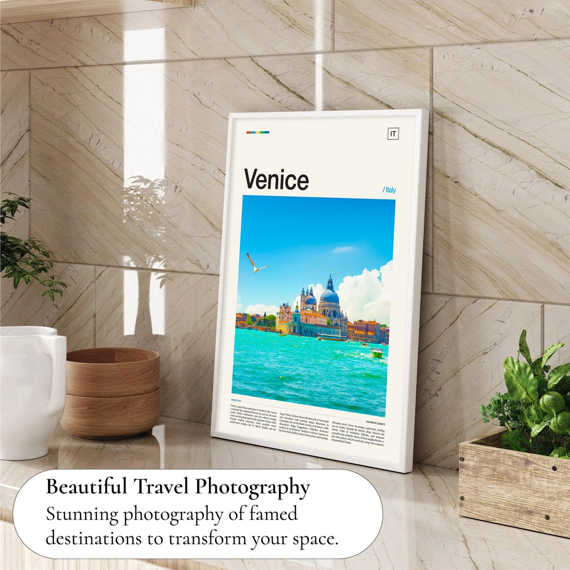 Venice Italy Grand Canal Santa Maria Salute Seagull Scenic Poster - Image 4