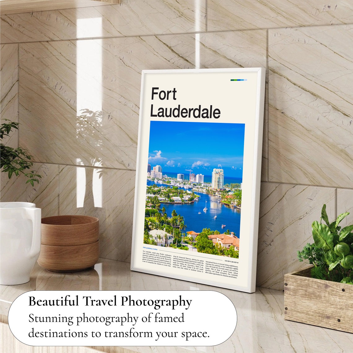 Fort Lauderdale Florida Harbor Marina Aerial Coastal Photo Poster - Image 4