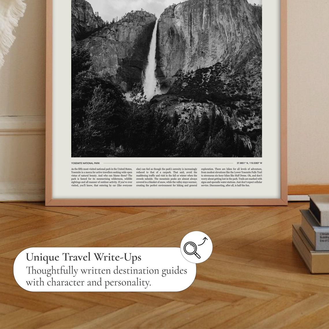 Yosemite National Park Upper Falls Black White Waterfall Poster - Image 2