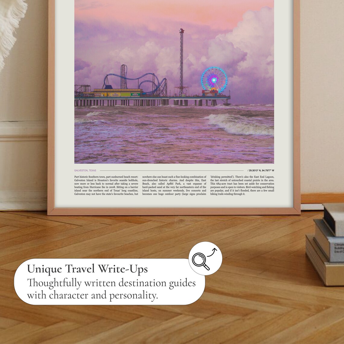Galveston Print Galveston Texas Galveston Poster Galveston Wall Art Galveston Art Print Galveston Artwork Galveston Photo - Image 2