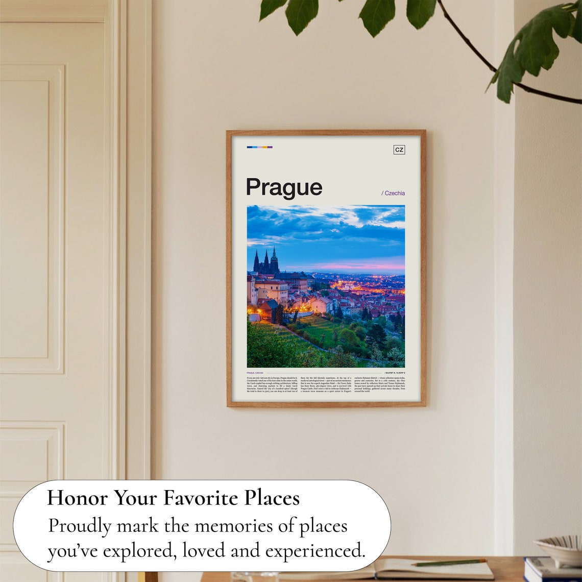 Prague Castle Dusk Czechia Old Town Spires Night Lights Photo Poster - Image 5