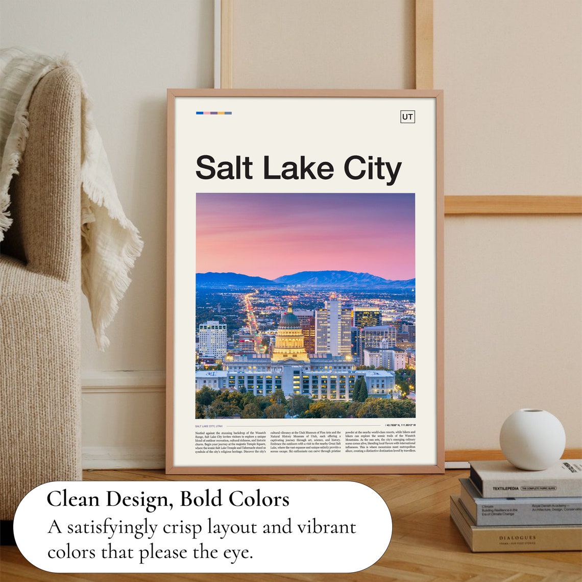 Salt Lake City Utah Salt Lake City Skyline Utah Print Utah Poster Utah Art Salt Lake City Art Salt Lake City Print Salt Lake City Gift - Image 3