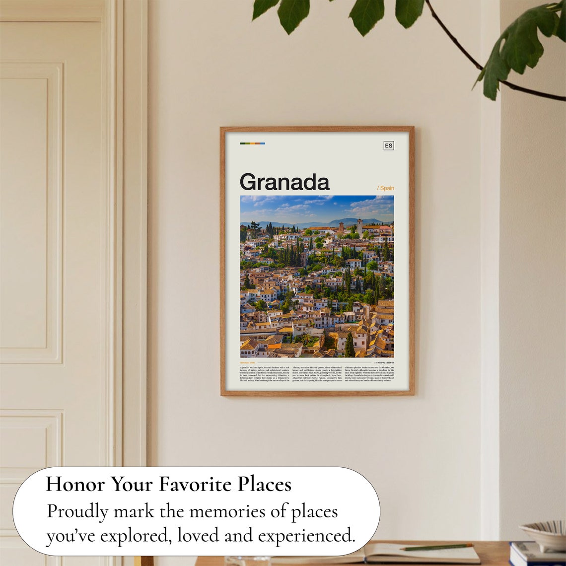 Granada Spain Old Town Rooftops Mountain View Scenic Photo Poster - Image 5