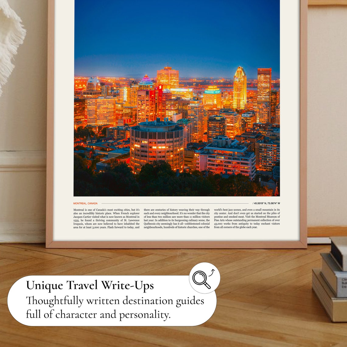 Montreal Canada Night City Skyline Glowing Lights Photography Poster - Image 2