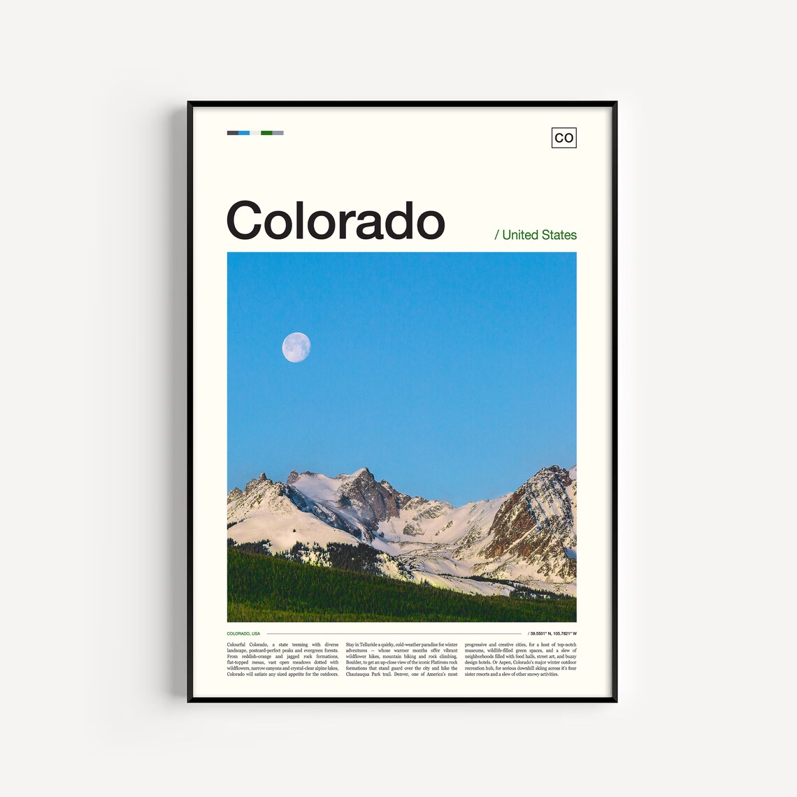 Colorado Mountains Landscape Travel Poster