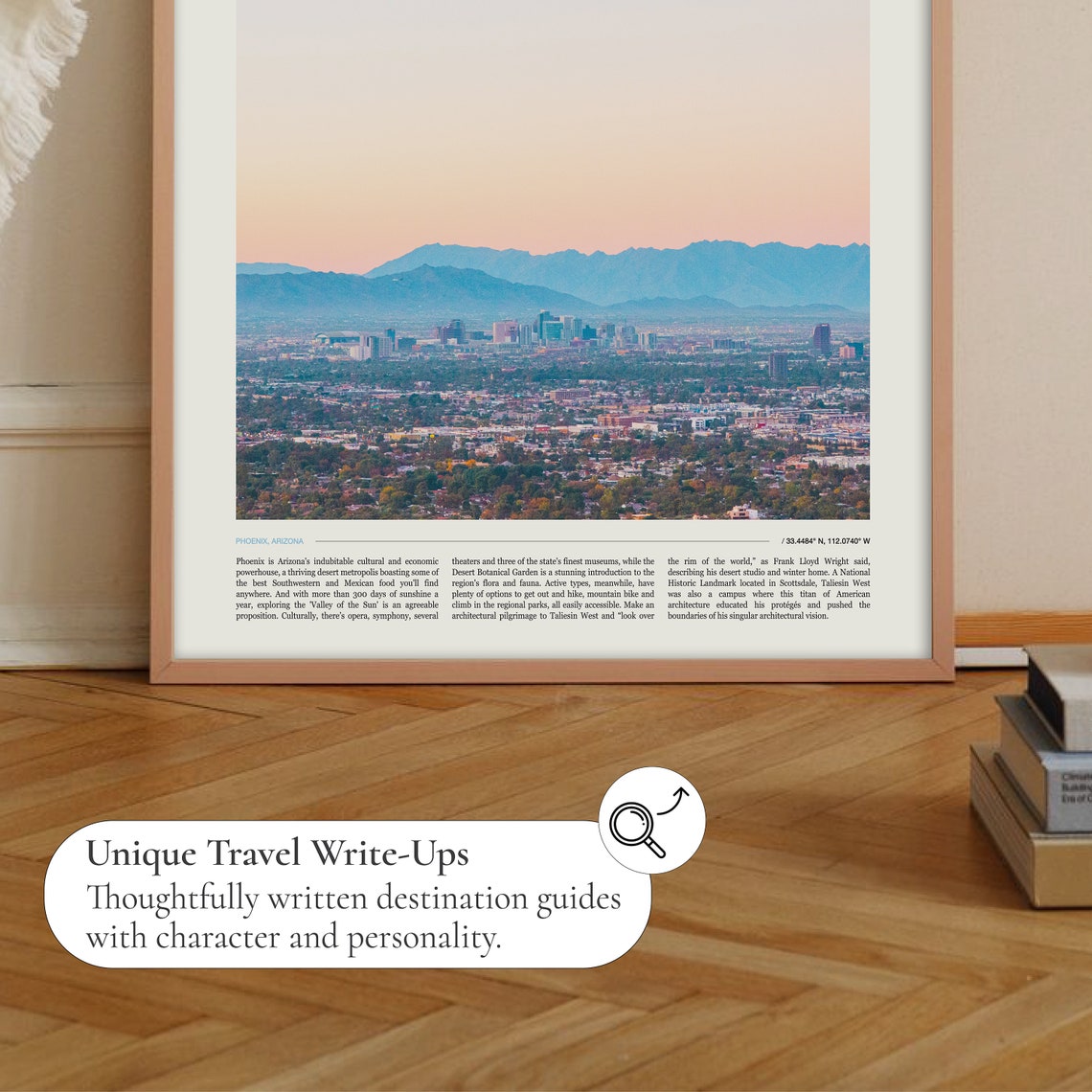 Phoenix Arizona Skyline Desert Mountains Sunset City Travel Poster - Image 2