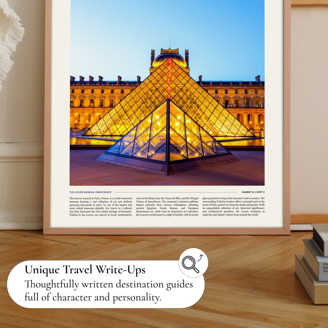 The Louvre Paris France Glass Pyramid Dusk Museum Photo Poster - Image 2
