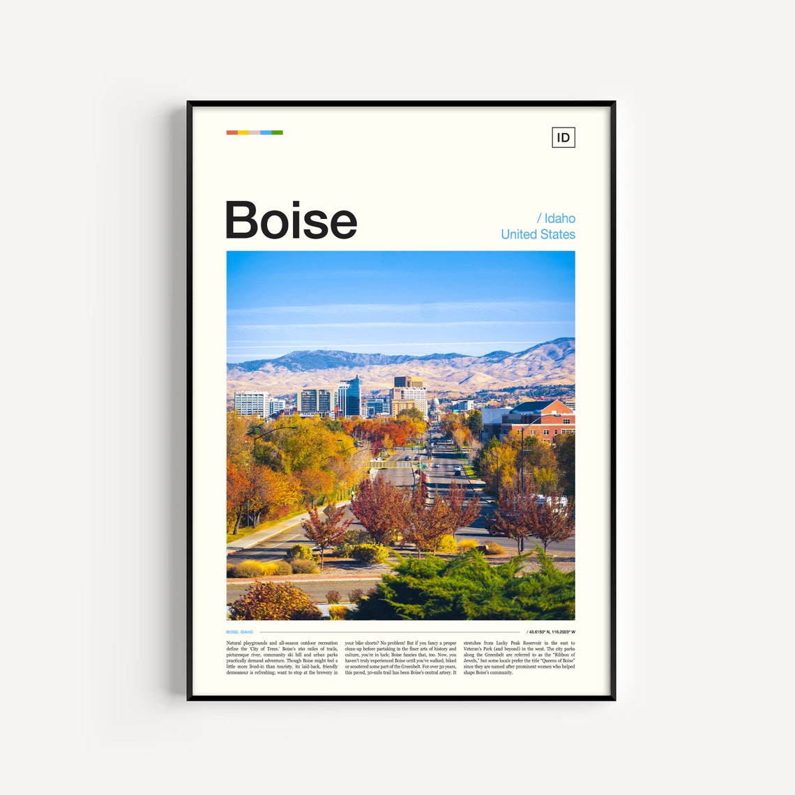 Boise Print Boise Poster Boise Wall Art Boise Art Print Boise Photo Idaho Print Idaho Poster Idaho Wall Art Idaho Art Print